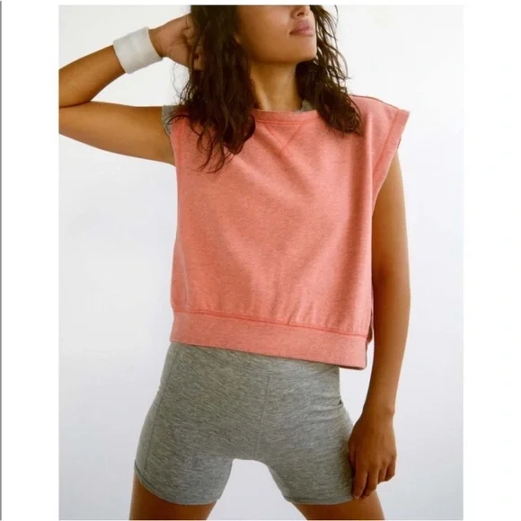 Free People Movement NWT Kick It Muscle Tank Crop Hot Watermelon Warmup Top - Picture 5 of 11
